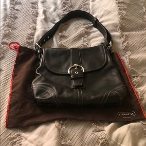 Black Coach shoulder bag with garment bag incl.